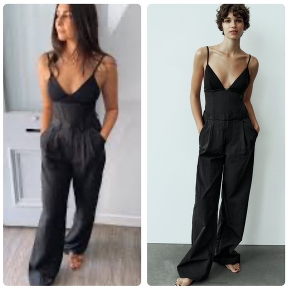 Zara combination long nylon jumpsuit